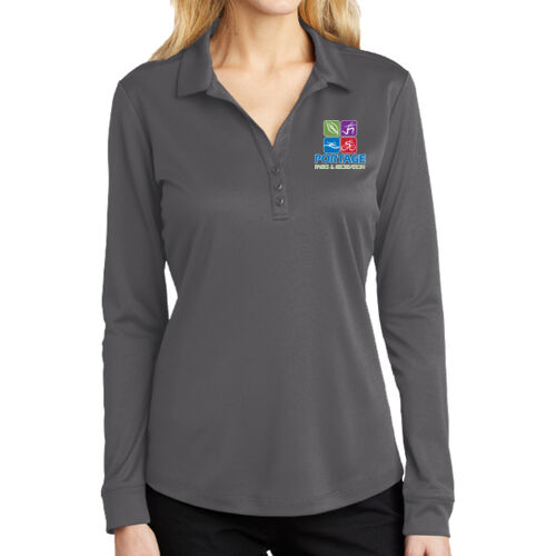 Port Authority® Women's Silk Touch™ Performance Long Sleeve Polo Thumbnail